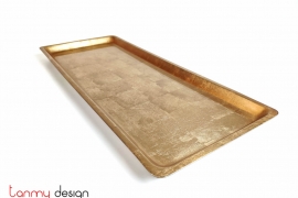 Rectangular lacquer tray with plain gold color/ L 18*43*H2cm